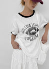 (UNISEX) Burinf Printed Ringer Short Sleeve T-shirt