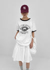 (UNISEX) Burinf Printed Ringer Short Sleeve T-shirt