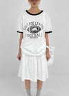 (UNISEX) Burinf Printed Ringer Short Sleeve T-shirt