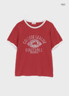 (UNISEX) Burinf Printed Ringer Short Sleeve T-shirt