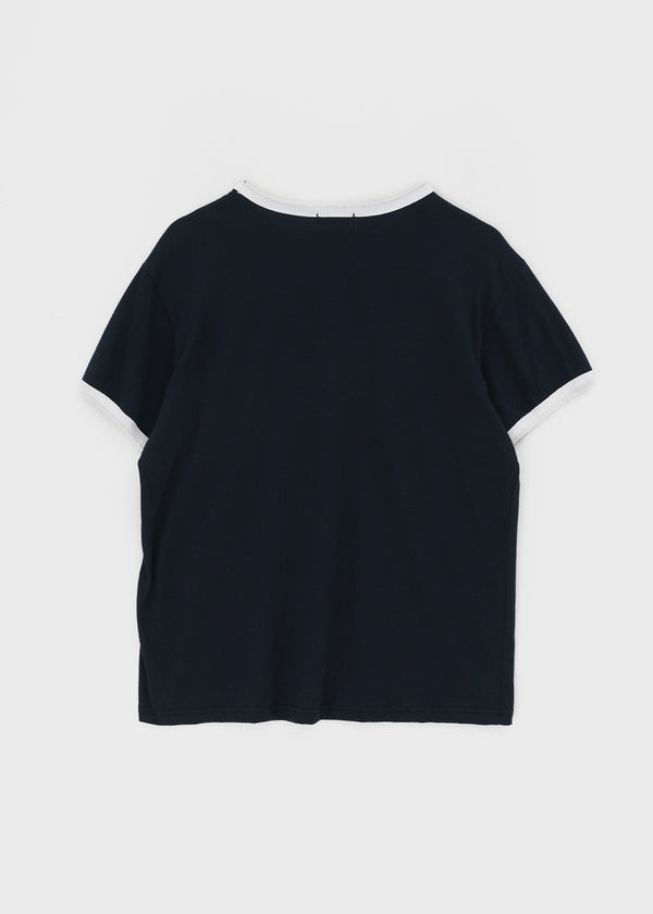 (UNISEX) Burinf Printed Ringer Short Sleeve T-shirt