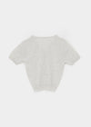 Polyp Linen V-neck Short Sleeve Knit Cardigan