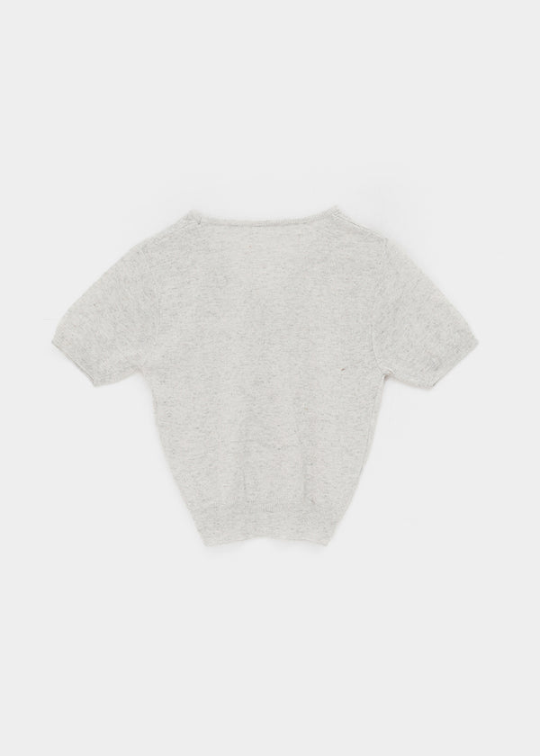 Polyp Linen V-neck Short Sleeve Knit Cardigan