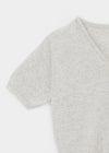 Polyp Linen V-neck Short Sleeve Knit Cardigan