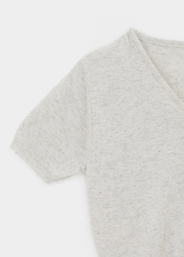 Polyp Linen V-neck Short Sleeve Knit Cardigan