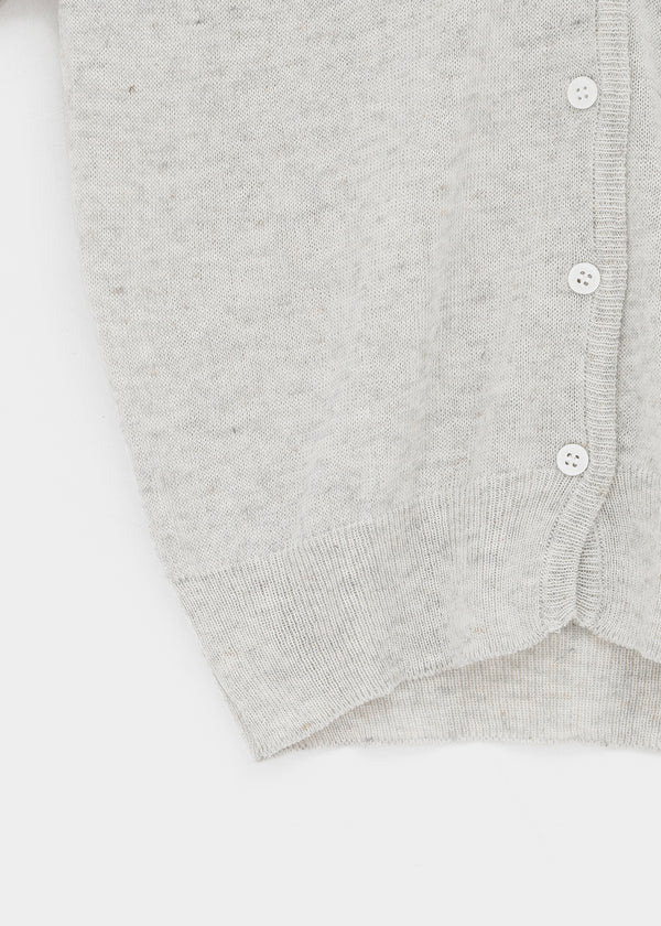 Polyp Linen V-neck Short Sleeve Knit Cardigan