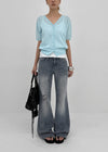 Deanb Low-waist Damaged Bootcut Denim Pants