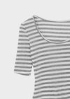 Huring U-neck striped 5-sleeve tee