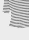 Huring U-neck striped 5-sleeve tee