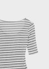 Huring U-neck striped 5-sleeve tee
