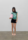 Weben Cap Sleeve Lettering Short Sleeve Tee