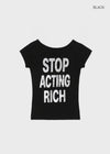 Weben Cap Sleeve Lettering Short Sleeve Tee