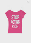 Weben Cap Sleeve Lettering Short Sleeve Tee