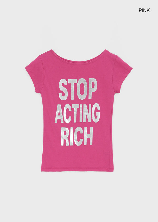 Weben Cap Sleeve Lettering Short Sleeve Tee