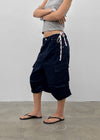 (UNISEX) Jetting Bermuda Back Elastic Cargo Pants