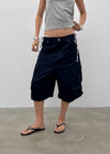 (UNISEX) Jetting Bermuda Back Elastic Cargo Pants
