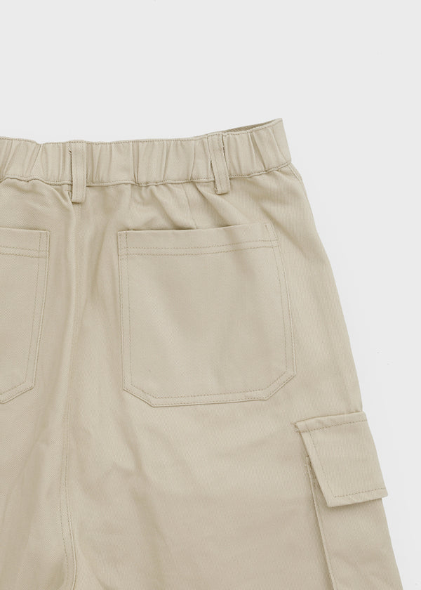 (UNISEX) Jetting Bermuda Back Elastic Cargo Pants