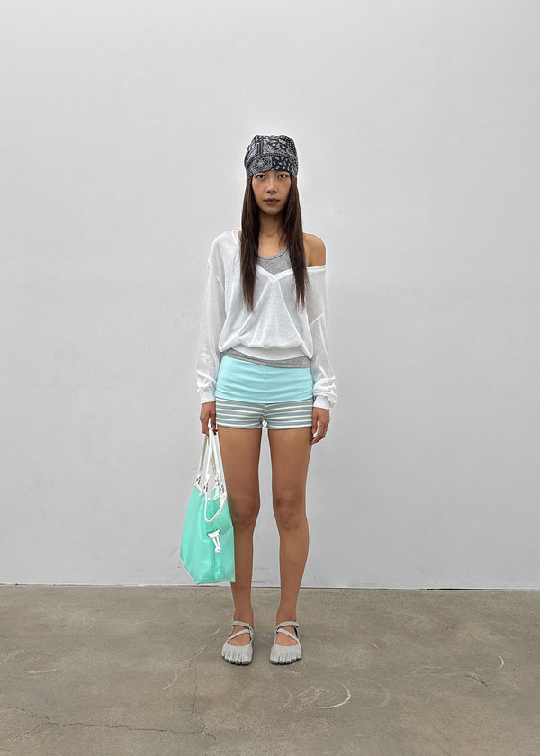 Lisset striped folding shorts