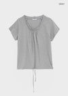 Kyouul Shirred Strap One-Shoulder Short Sleeve Tee
