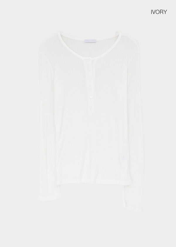 Debpin Henley Neck Roll-up Summer Long Sleeve Tee