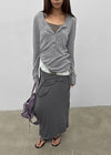 Debpin Henley Neck Roll-up Summer Long Sleeve Tee