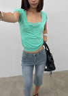 Relling Slit Capri Denim Pants