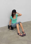 Meko Lace Wrap Short Sleeve Tee