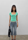 Meko Lace Wrap Short Sleeve Tee