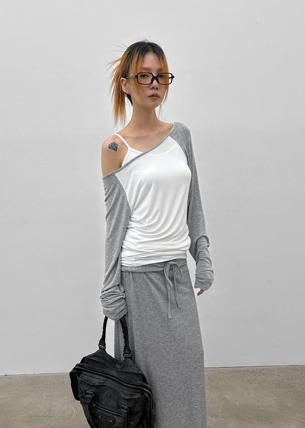 Tame boat neck raglan long sleeves