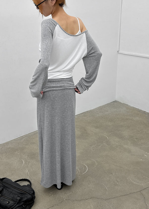 Tame boat neck raglan long sleeves