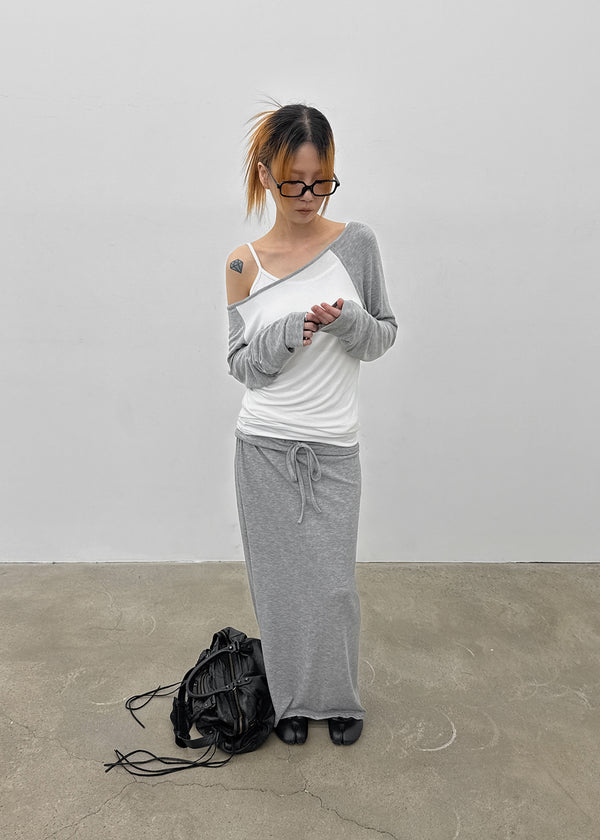 Tame boat neck raglan long sleeves
