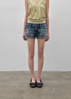 Murky low-waisted denim shorts