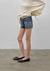 Murky low-waisted denim shorts