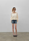 Murky low-waisted denim shorts