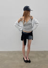 Murky low-waisted denim shorts