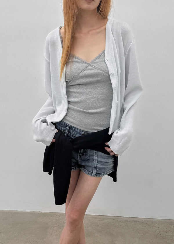 Murky low-waisted denim shorts
