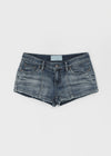Murky low-waisted denim shorts
