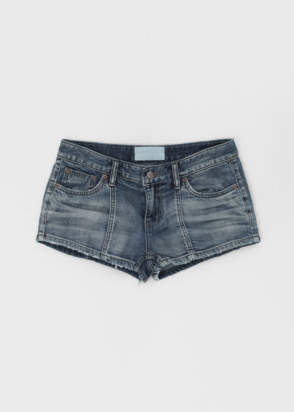 Murky low-waisted denim shorts