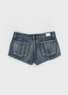 Murky low-waisted denim shorts