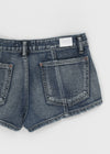 Murky low-waisted denim shorts