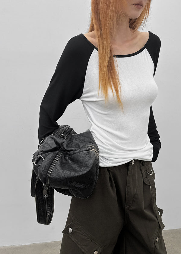 Tame boat neck raglan long sleeves