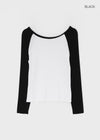 Tame boat neck raglan long sleeves