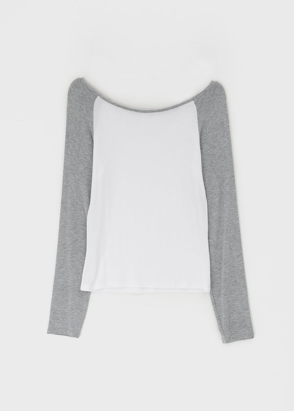 Tame boat neck raglan long sleeves