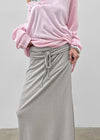Koux ribbed folding long skirt