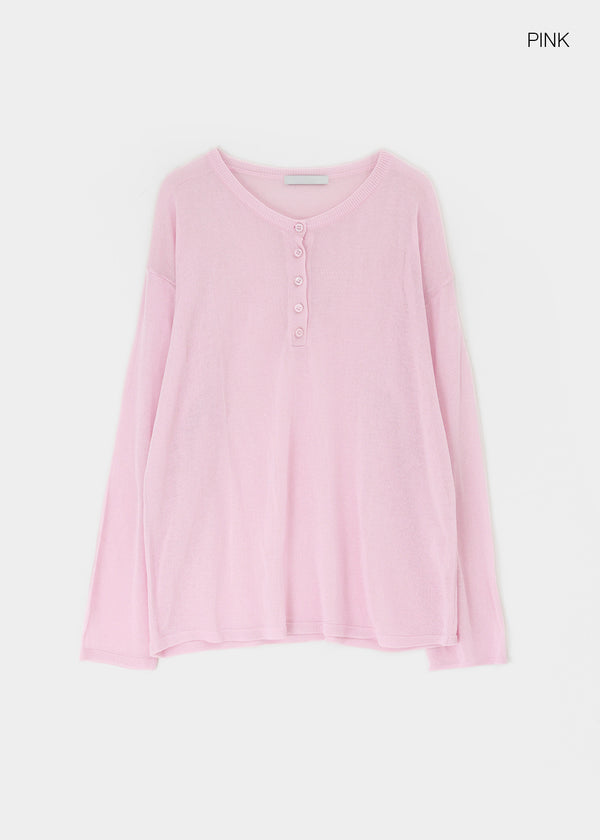 Scant Loose Fit Henley Neck Knit