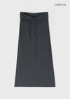 Koux ribbed folding long skirt