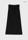 Koux ribbed folding long skirt
