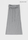 Koux ribbed folding long skirt