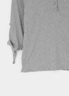 Swerve Henley Neck Rolled-up 3/4 Sleeve Tee