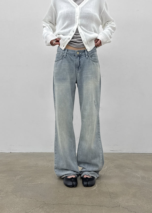 Gash Damaged Bootcut Denim Pants
